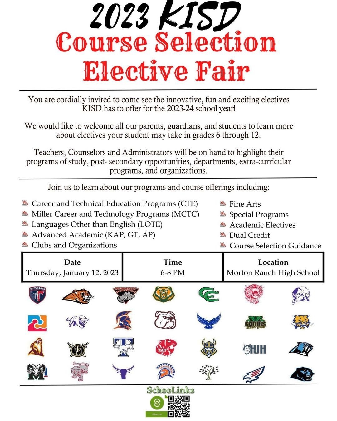 The KISD 2023 Course Selection Elective Fair